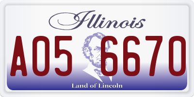 IL license plate A056670