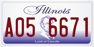 IL license plate A056671