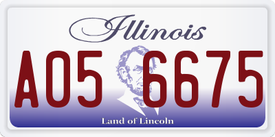 IL license plate A056675
