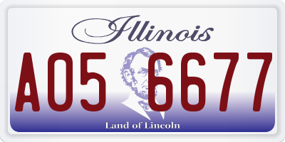 IL license plate A056677