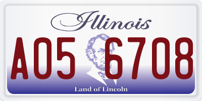 IL license plate A056708