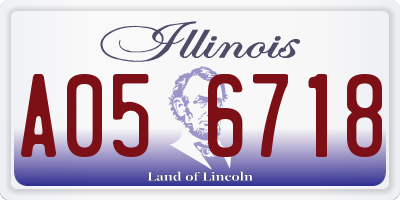IL license plate A056718