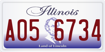 IL license plate A056734