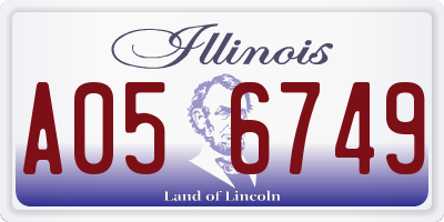IL license plate A056749