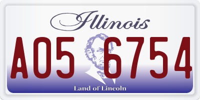 IL license plate A056754