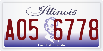 IL license plate A056778