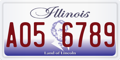 IL license plate A056789