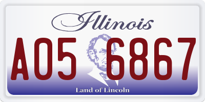 IL license plate A056867