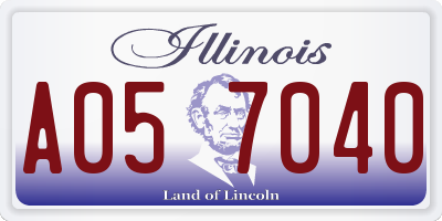 IL license plate A057040