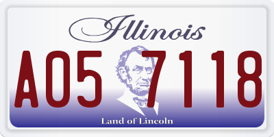 IL license plate A057118