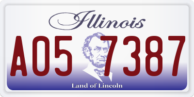 IL license plate A057387