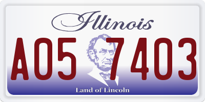 IL license plate A057403