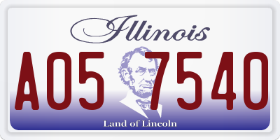 IL license plate A057540