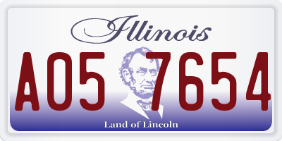 IL license plate A057654