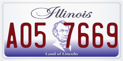 IL license plate A057669