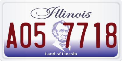 IL license plate A057718