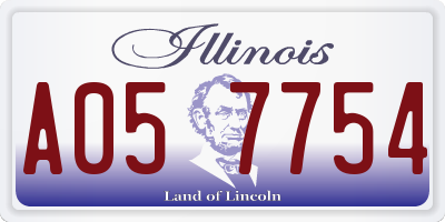 IL license plate A057754