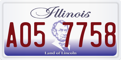 IL license plate A057758