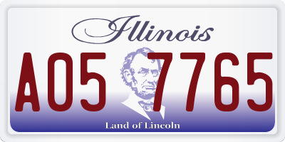 IL license plate A057765