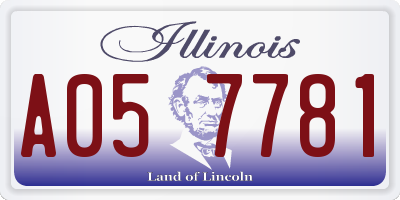 IL license plate A057781