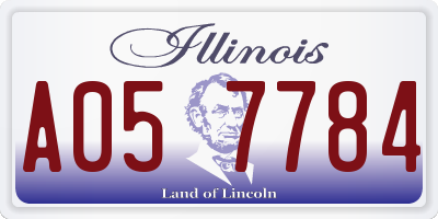 IL license plate A057784