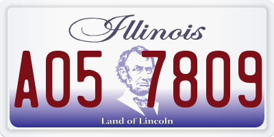 IL license plate A057809