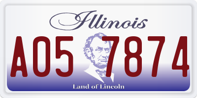 IL license plate A057874