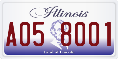 IL license plate A058001