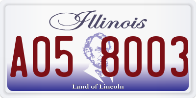 IL license plate A058003