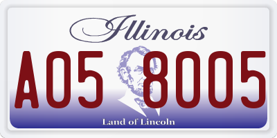 IL license plate A058005