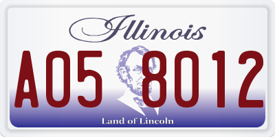IL license plate A058012