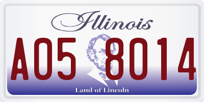 IL license plate A058014