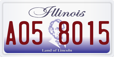 IL license plate A058015