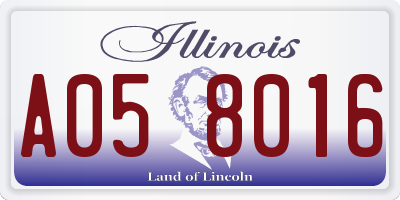 IL license plate A058016