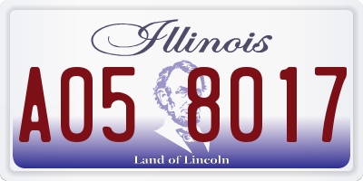 IL license plate A058017
