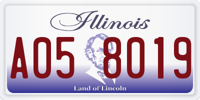 IL license plate A058019