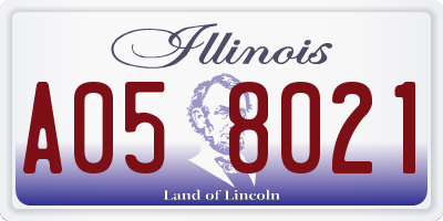 IL license plate A058021