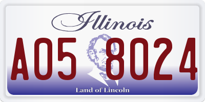 IL license plate A058024