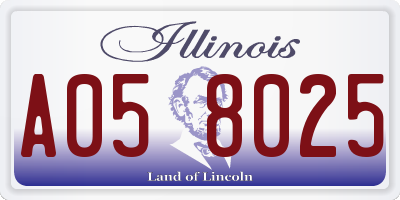 IL license plate A058025