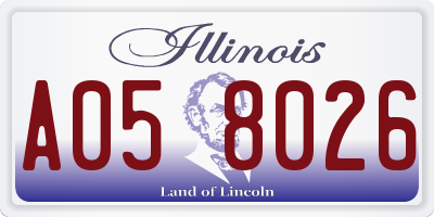 IL license plate A058026