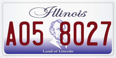 IL license plate A058027