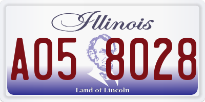IL license plate A058028