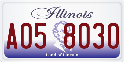 IL license plate A058030
