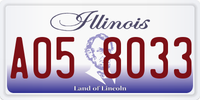IL license plate A058033