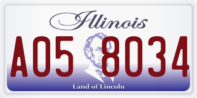 IL license plate A058034