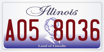 IL license plate A058036