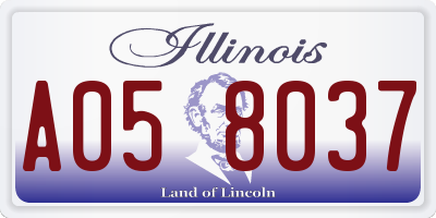 IL license plate A058037
