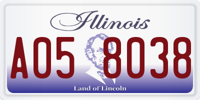IL license plate A058038