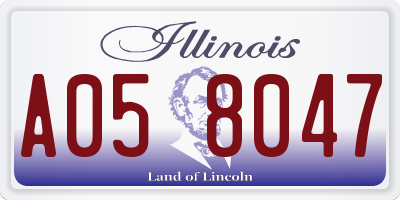 IL license plate A058047