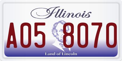 IL license plate A058070